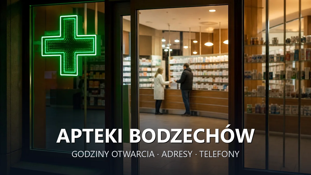 Apteki Bodzechów, powiat ostrowiecki - adresy, telefony, godziny otwarcia