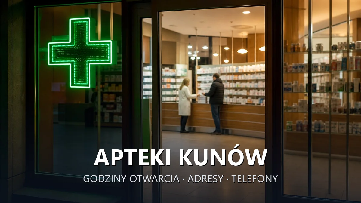 Apteki Kunów, powiat ostrowiecki - adresy, telefony, godziny otwarcia