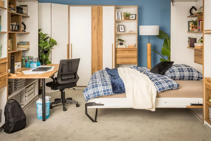 Zdjęcie przedstawia wystrój kawalerki