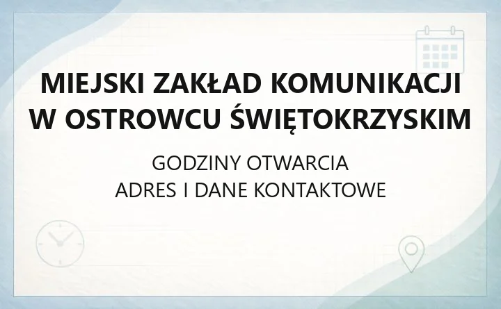 Miejski Zakład Komunikacji w Ostrowcu Świętokrzyskim - kontakt, rozkład jazdy i bilety