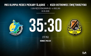 [PIŁKA RĘCZNA] I Liga Mężczyzn (Grupa D) – MKS Olimpia MEDEX Piekary Śląskie – KSZO Ostrowiec Świętokrzyski 35:30. Gospodarze pozostają bez porażki