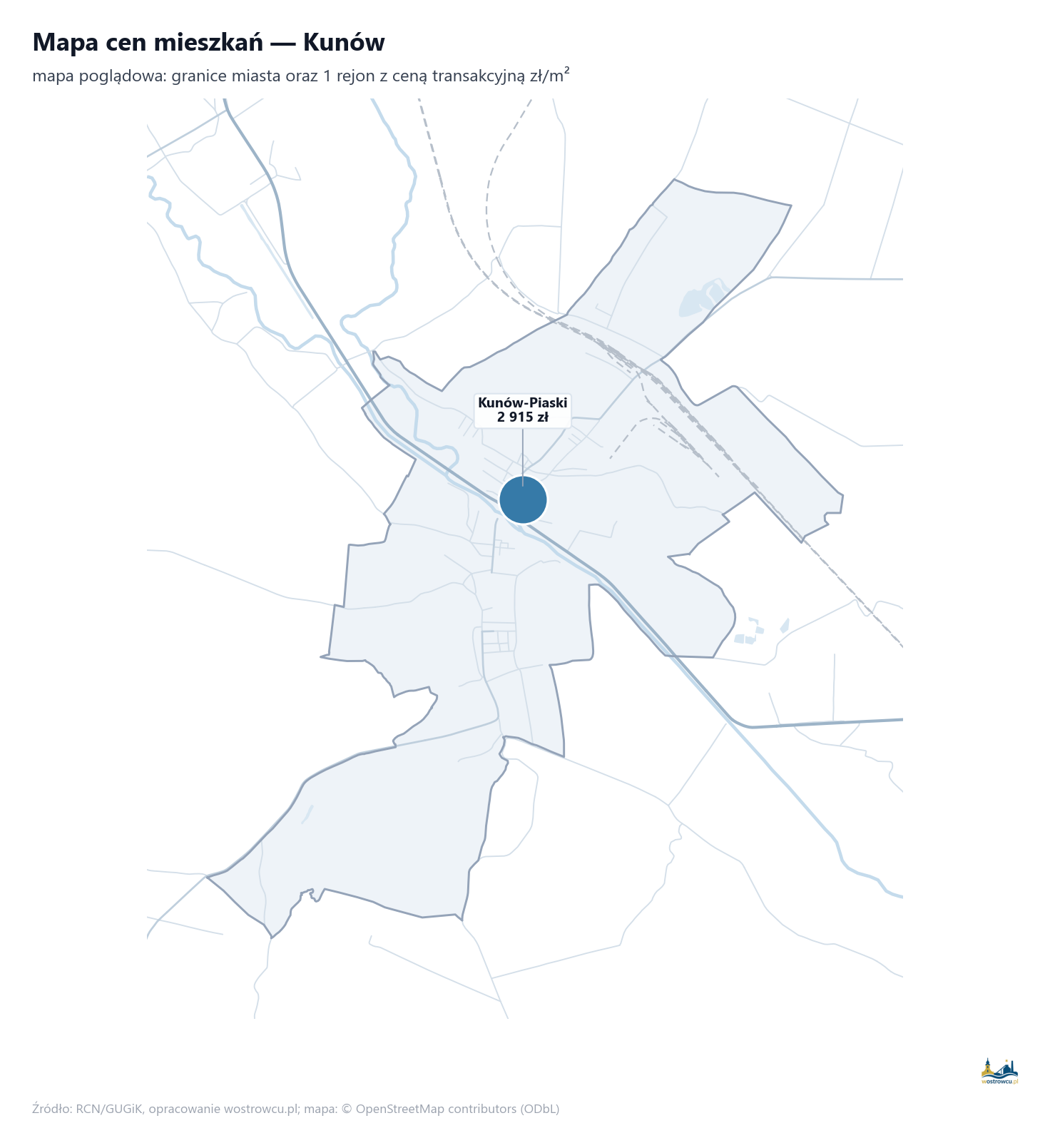 Mapa cen mieszkań - Kunów