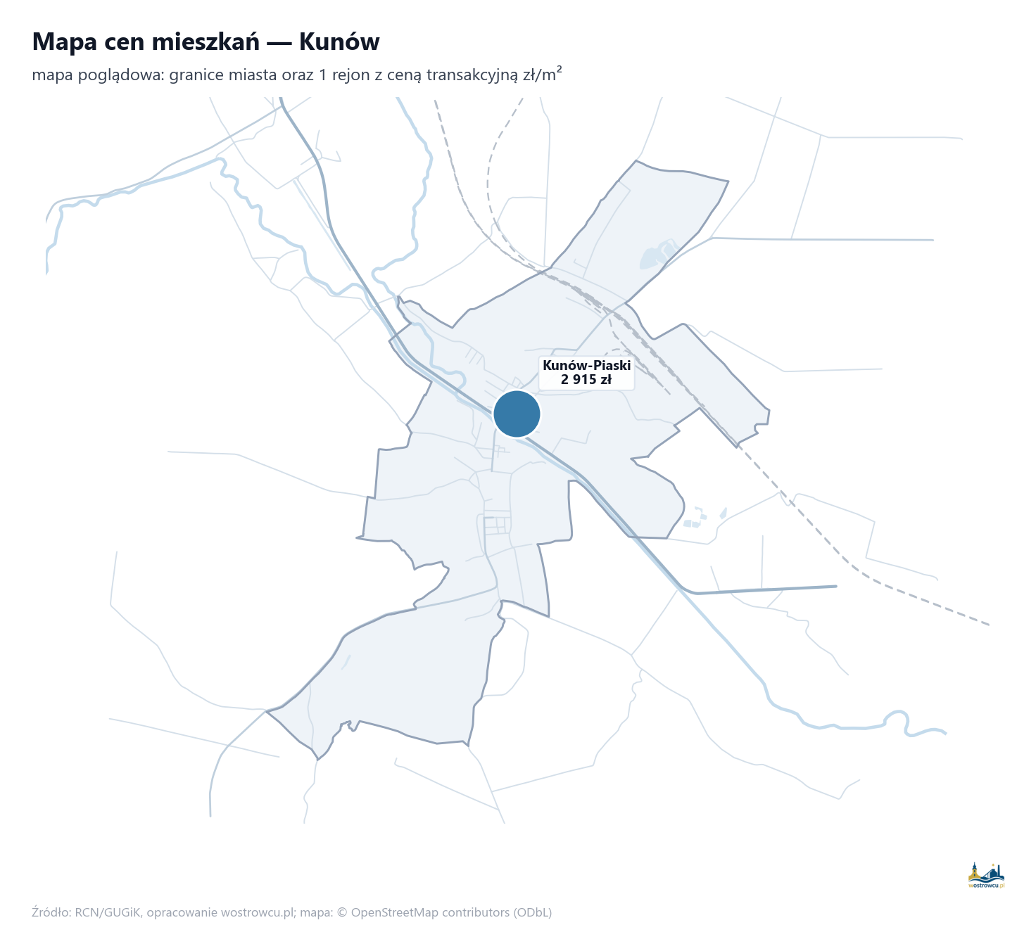 Mapa cen mieszkań - Kunów