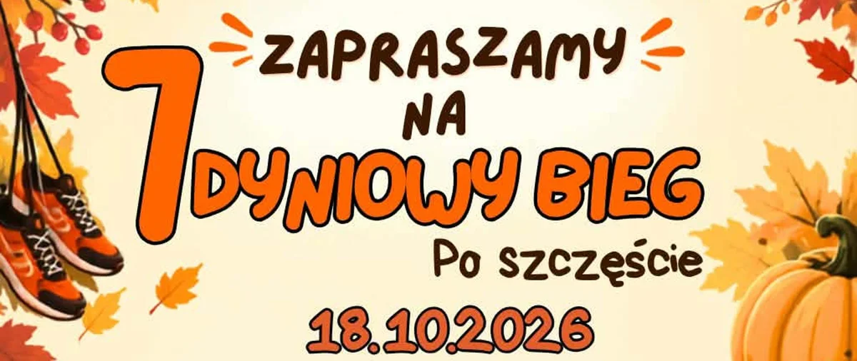Grafika promocyjna wydarzenia 7. Dyniowy Bieg po Szczęście