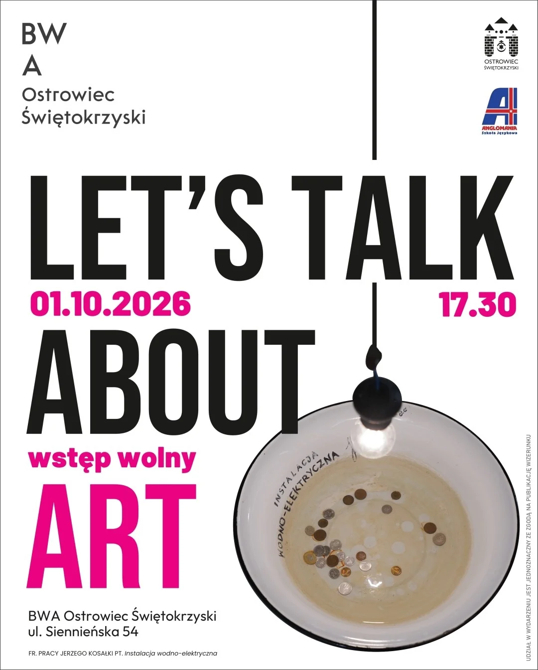 Grafika promocyjna wydarzenia Let’s talk about art: angielski i sztuka