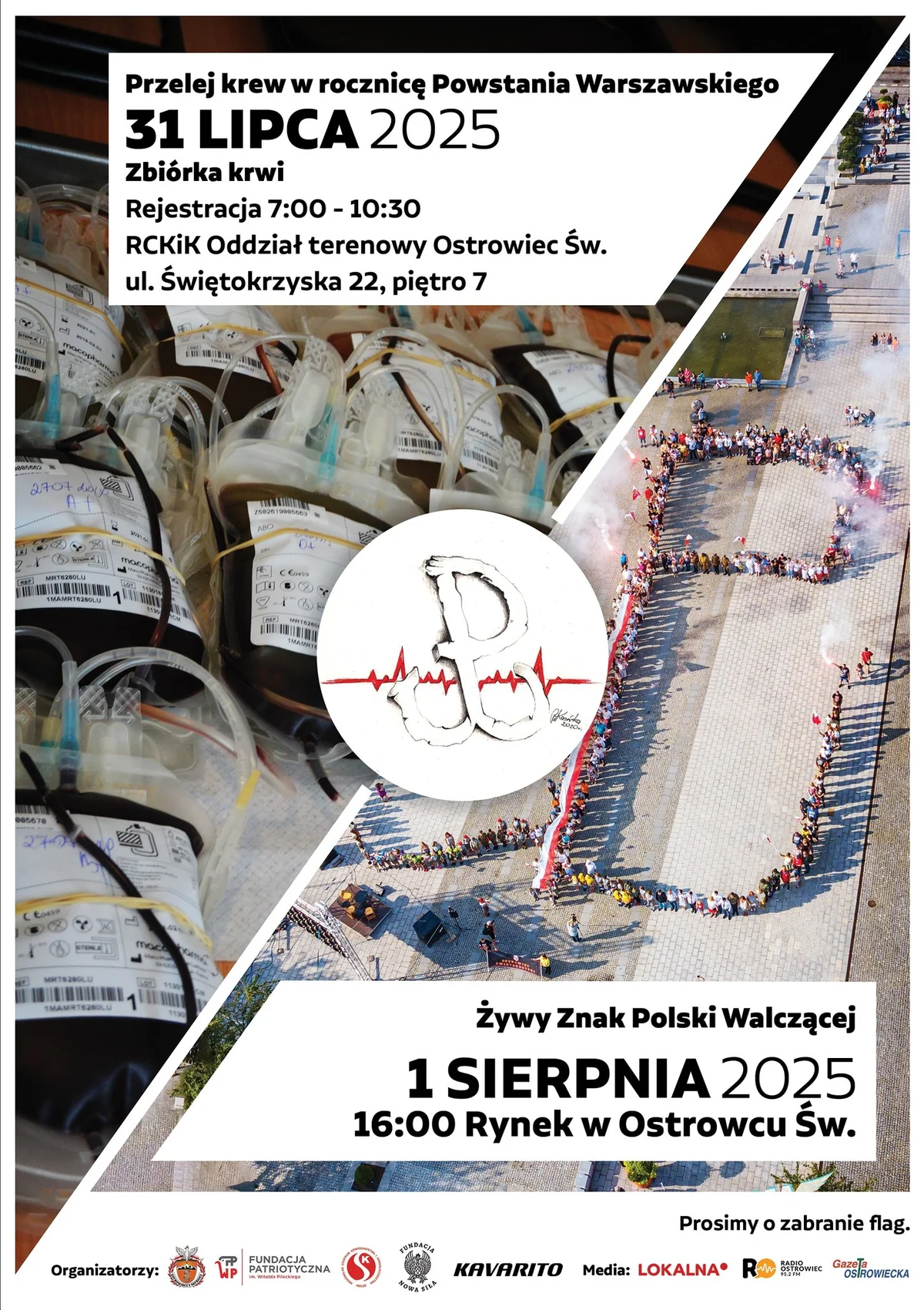 Grafika promocyjna wydarzenia Obchody 81. rocznicy wybuchu Powstania Warszawskiego w Ostrowcu Świętokrzyskim