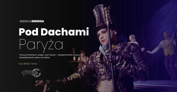 Obrazek przedstawia grafikę promocyjną wydarzenia Koncert piosenek francuskich w Kinie Etiuda w Ostrowcu Świętokrzyskim