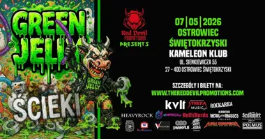 Grafika promocyjna wydarzenia Green Jellÿ + Ścieki w Kameleon Klub — Ostrowiec Świętokrzyski, 7 maja 2026