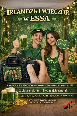 Grafika promocyjna wydarzenia Irlandzki wieczór w ESSA — Dzień Św. Patryka i zielona sesja foto