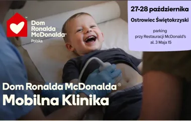 Grafika promocyjna wydarzenia Mobilna Klinika Fundacji Domu Ronalda McDonalda Polska