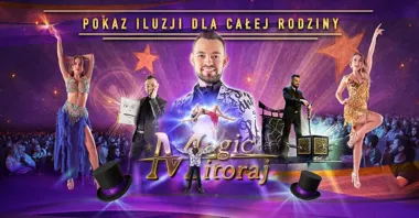 Grafika promocyjna wydarzenia Magic Mitoraj: pokaz iluzji dla całej rodziny w Ostrowcu Świętokrzyskim