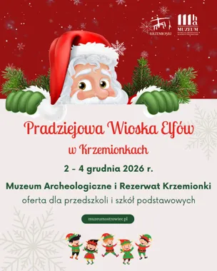 Grafika promocyjna wydarzenia Pradziejowa Wioska Elfów w Krzemionkach