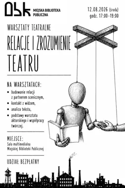 Grafika promocyjna wydarzenia Warsztaty teatralne „Relacje i zrozumienie teatru”