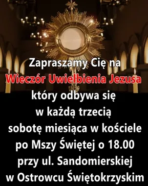 Grafika promocyjna wydarzenia Wieczór Uwielbienia Jezusa w Ostrowcu Świętokrzyskim