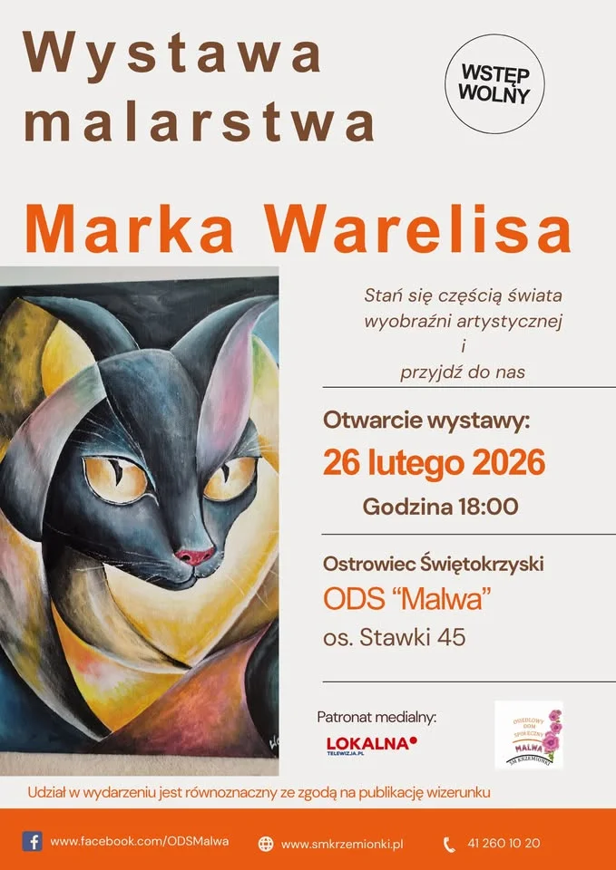 Grafika promocyjna wydarzenia Wernisaż wystawy Marka Warelisa w ODS Malwa — 26 lutego 2026