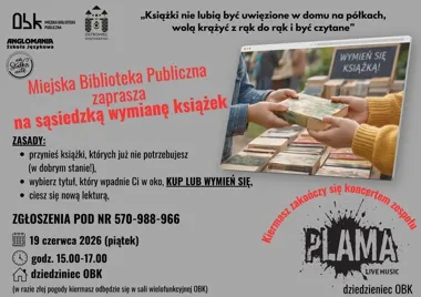 Książki zmienią właścicieli na dziedzińcu OBK - biblioteka szykuje wymianę