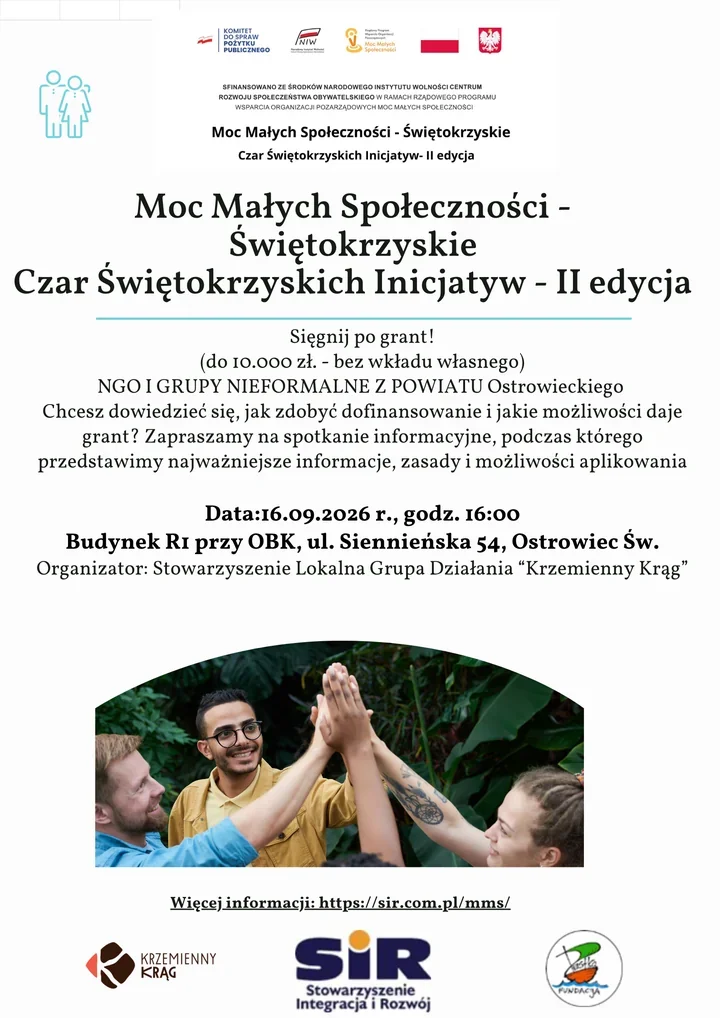 Grant do 10 tysięcy złotych bez wkładu własnego. Spotkanie w Ostrowcu