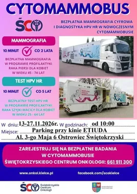 Cytomammobus wraca do Ostrowca. Dwa bezpłatne badania dla kobiet
